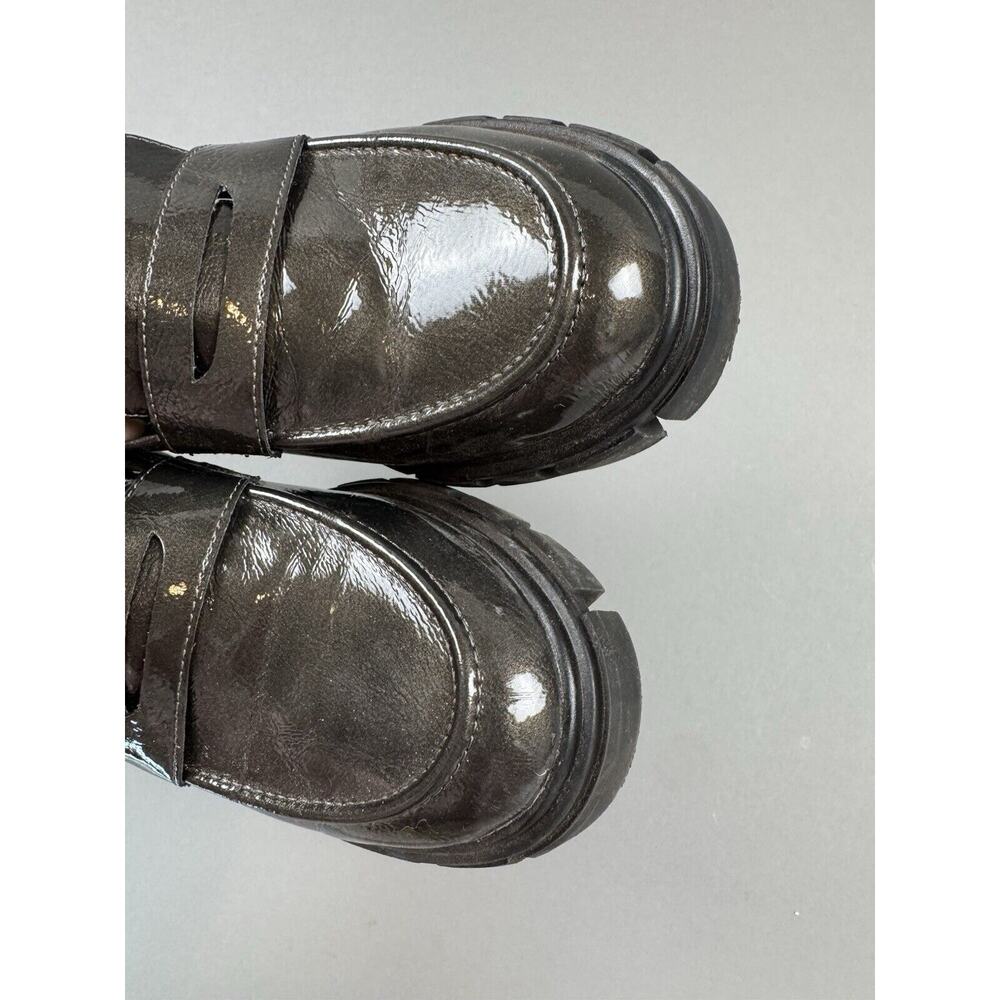Sincerely Jules Loafer Olive Green Patent Dylan Chunky 90s Preppy Penny 9 - Picture 6 of 8